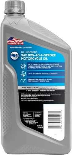 Vista 2 de Valvoline Aceite de motor sintético completo de 4 tiempos para motocicleta 10W-40, 1 cuarto de galón