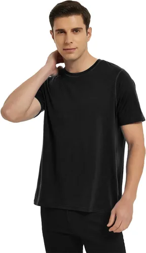 Vista 5 de METARINO Camisetas de lana merina para hombre, de manga corta, ligeras, cuello redondo, para senderismo, caza, ciclismo