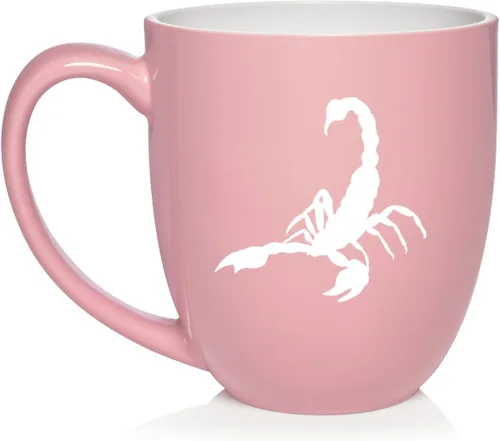 Vista 10 de Daylor Taza de café de cerámica Scorpion, regalo para ella, él, amigo, compañero de trabajo, esposa, esposo (11 onzas, azul)
