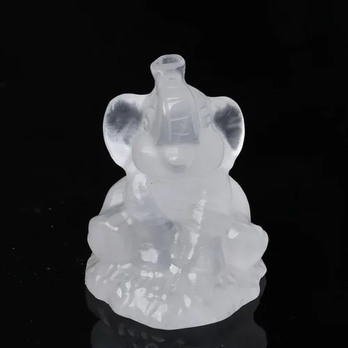 Vista 7 de ZHIYUXI Figura de elefante de cristal rosa de 2.2 pulgadas, decoración de estatua de elefante de cristal para estante de oficina en casa, regalos