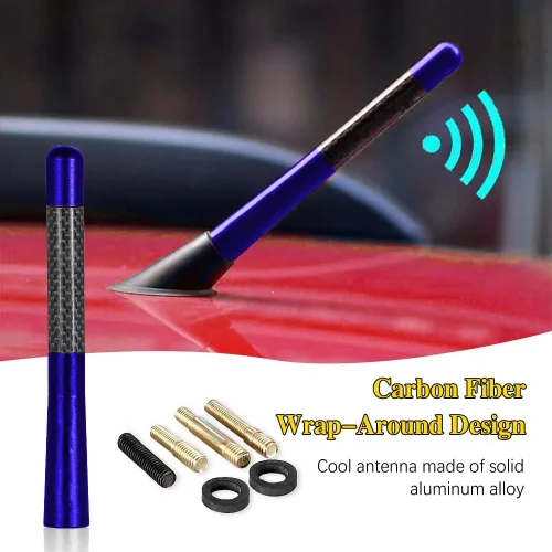 Vista 7 de Antena de fibra de carbono, antena de radio de fibra de carbono corta de 4.7 pulgadas, antena automotriz corta, mini antena de automóvil, reemplazo