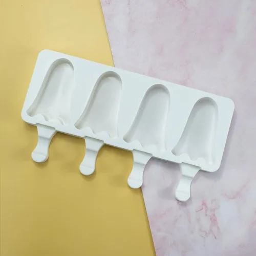 Vista 7 de Molde de silicona para paletas – Máquina de helados suave y lisa (2 piezas, blanco)