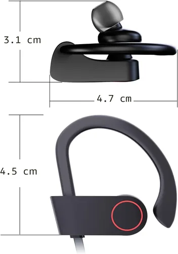 Vista 9 de JOYWISE Auriculares Inalámbricos Bluetooth 16H Tiempo de Reproducción Auriculares con Micrófono Estéreo Intrauditivos, IPX7 Impermeables Deportivos