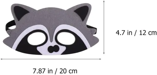 Vista 4 de Máscaras de animales de fieltro, 10 unidades, máscaras de animales de dibujos animados, suministros de fiesta de cosplay, máscaras de Halloween