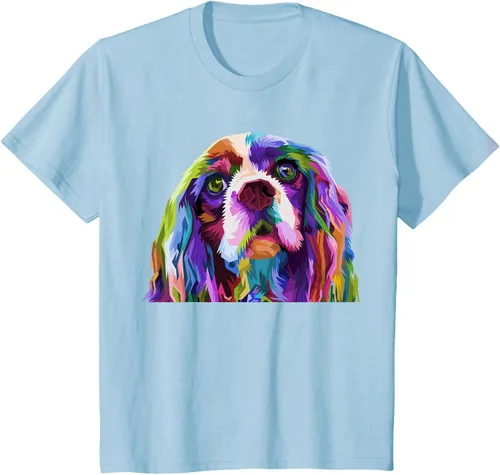 Vista 6 de Camiseta con diseño de Cocker Spaniel de arte pop para dueños de perros, Negro, S