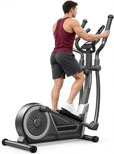 Vista 10 de Home Elliptical Trainer, Indoor Exercise Machine for Full‑Body Workout & Under‑Desk Fitness Blanco