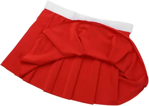 Vista 5 de Yartina Disfraz de 2 piezas de colegialas líderes de animadoras + minifalda plisada, traje de uniforme musical escolar