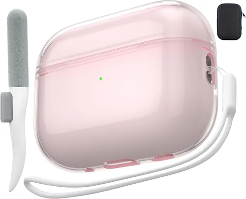Vista 17 de Valkit - Funda transparente protectora para estuche de AirPods, con llavero, poliuretano termoplástico suave, a prueba de golpes, compatible