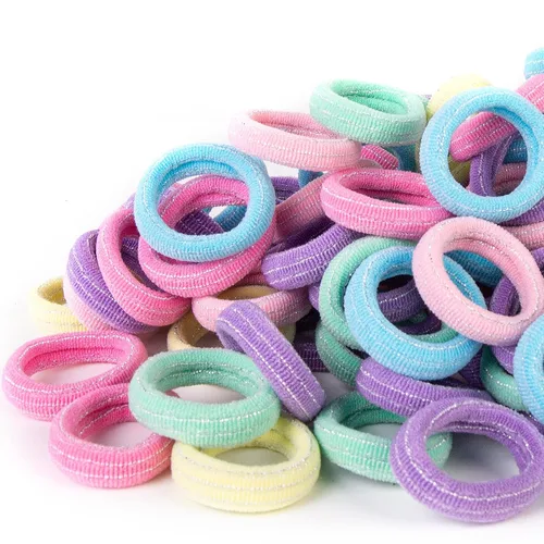 Vista 14 de Gomas para el pelo de bebé, gomas de algodón para niñas, bandas de pelo sin costuras para niños, coleteros elásticos para niñas, diámetro de 0.97