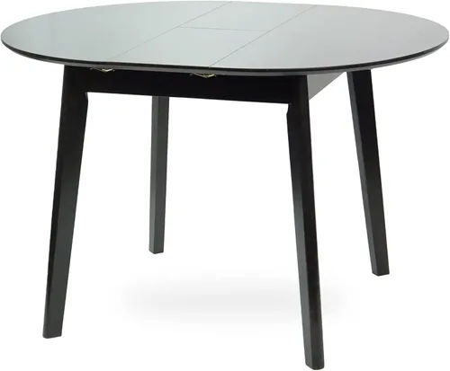Vista 4 de Ellis - Mesa de comedor redonda extensible de 35.5 a 45 pulgadas, madera maciza, color espresso