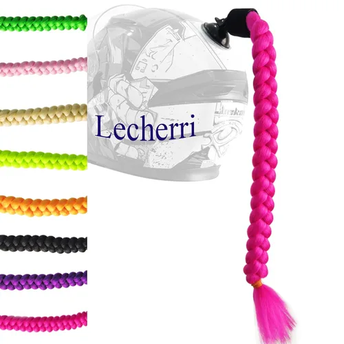 Vista 6 de Extensión de cola de caballo de trenzas largas con ventosa para casco, 1 unidad, accesorios para casco, trenzas para decoración de cabello