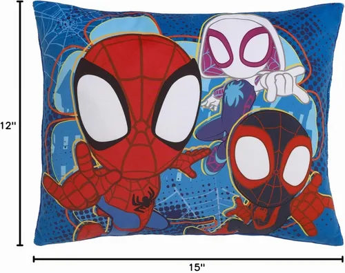 Vista 5 de Marvel Spidey and his Amazing Friends Spidey Team - Almohada súper suave para niños pequeños, color rojo, blanco y azul