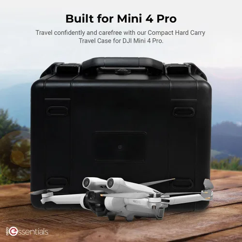 Vista 2 de Deco Essentials - Funda de viaje compacta y rígida para DJI Mini 4 Pro, insertos de espuma de corte preciso para drones y accesorios, construcción