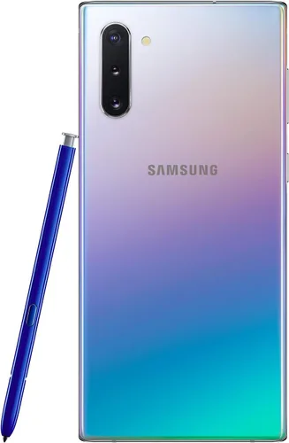 Vista 5 de Samsung Galaxy Note 10, Aura Glow, 256GB Note10, desbloqueado de fábrica, teléfono celular, garantía estadounidense, brillo Aura (plata)