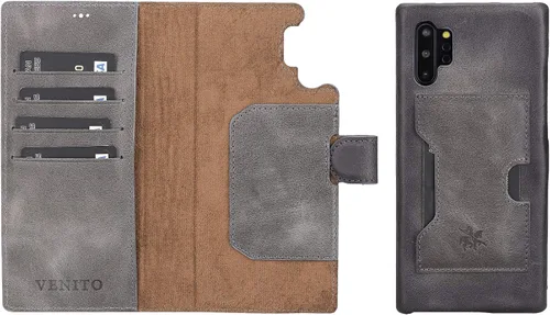 Vista 152 de Venito Florence - Funda de piel compatible con Samsung Galaxy S9, extra segura con bloqueo RFID, cartera desmontable para teléfono (gris decolorado)