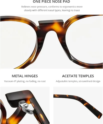 Vista 2 de HEPIDEM Marco de gafas de acetato para hombre, nuevo marco de gafas óptico retro redondo vintage