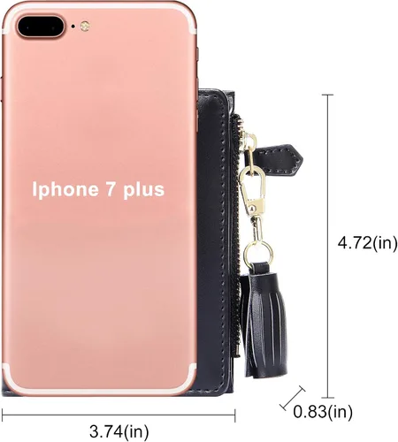 Vista 2 de FEITH & FELLY - Pequeña billetera plegable para mujer con monedero con cremallera y tarjetero