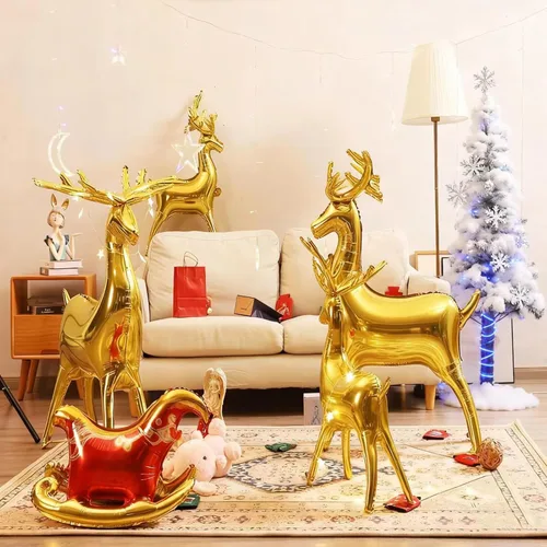 Vista 10 de Árbol de Navidad inflable, globos autosostenibles de 40 pulgadas, globos de papel de aluminio para árbol de Navidad de interior y exterior Árbol