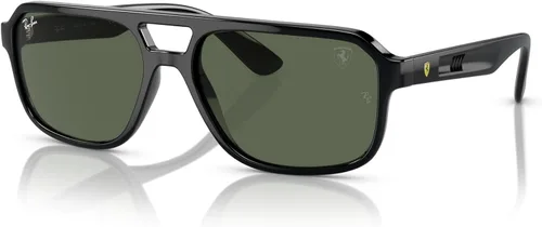 Vista 2 de Ray-Ban Unisex Sunglasses Black Frame, Dark Green Lenses, 58MM