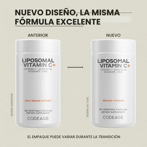 Vista 3 de Codeage - Vitamina C liposomal de 1500 mg con zinc, saúco, bioflavonoides cítricos de pomelo, limón, naranja en polvo, quercetina y escaramujo