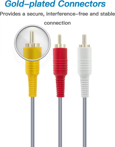 Vista 4 de Mcbazel Cable AV de audio compuesto para consola Wii y Wii U