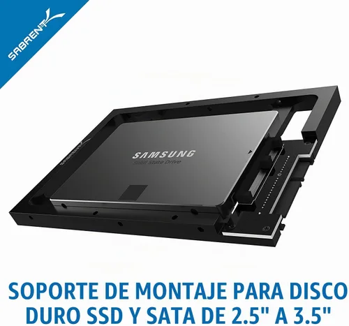 Vista 2 de SABRENT Kit adaptador de SSD/HDD de 2.5 pulgadas a bahía de 3.5 pulgadas