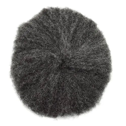 Vista 2 de Unidad de cabello de tejido afro para hombres negros, sistema de reemplazo de cabello humano brasileño para hombres africanos estadounidenses encaje