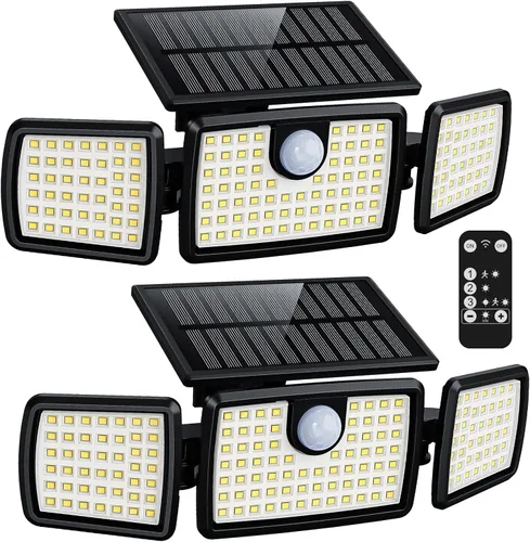 Vista 8 de MIHANI Luces Solares para Exteriores, Luces Solares con Sensor de Movimiento para Cubierta al Aire Libre con Alta Brillo, Panel Solar Integrado