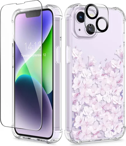 Vista 130 de GVIEWIN - Funda para iPhone 11 con protector de pantalla + protector de lente de cámara, cubierta protectora transparente suave de poliuretano