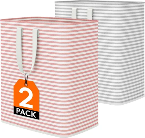 Vista 37 de Lifewit Cestas de lavandería grandes de 75 litros, bolsas para cestas de Beige