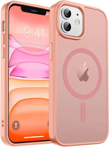 Vista 255 de zapica Funda magnética para iPhone Air, con protector de pantalla de vidrio templado, compatible con MagSafe, translúcida mate, a prueba de golpes