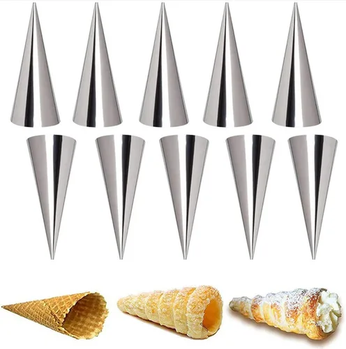 Vista 13 de Joyeee Juego de 16 moldes de tubos de cannoli, con tubos antiadherentes de 4.7 pulgadas, grande, bolsa de tuberías reutilizables, cepillo y puntas
