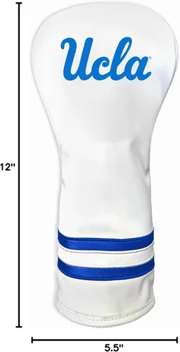 Vista 4 de Team Golf NCAA Funda para Cabeza de Palo de Golf Fairway Vintage Blanca, Diseño que se Ajusta a la Forma, Diseño Retro