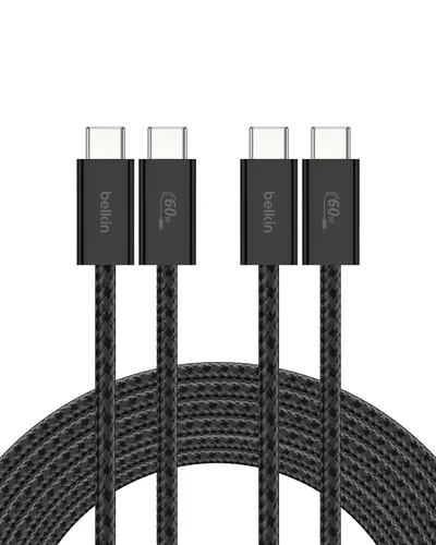 Vista 9 de Belkin Cable USB C a USB C, 3.3 pies, 60 W, cargador tipo C, cable de carga para iPhone, suave, trenzado, flexible para iPhone 16, Galaxy S25, Pixel