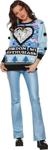 Vista 3 de Spencer's Corpse Bride Light-Up Pardon My Enthusiasm - Suéter navideño con licencia