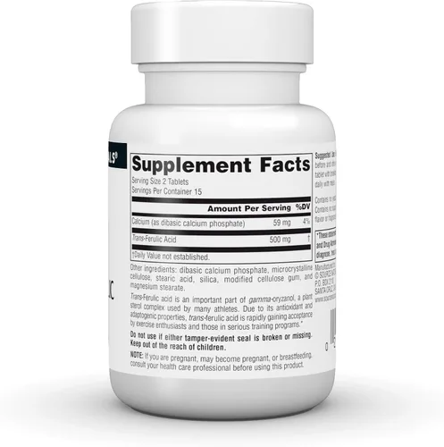 Vista 3 de Source Naturals Ácido Transferúlico 250 mg, 30 Tabletas