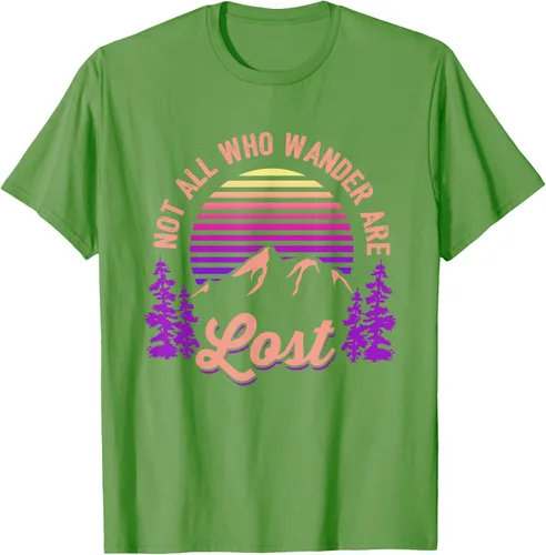 Vista 16 de Not All Who Wander Are Lost Vintage Mountains - Camiseta de senderismo, Negro, S