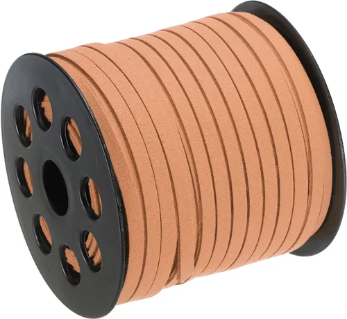 Vista 22 de uxcell Cordón de gamuza, 49.21 yardas, 0.197 in, cuerda plana de hilo de cuero para bolso, bolso, cordones de zapatos, manualidades, fabricación