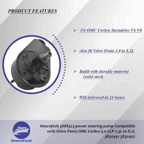 Vista 2 de 3888323 Bomba de dirección asistida Compatible con Penta OMC Corbra 3.0 GLP 2.3L a 8.2L 3850491 3850492
