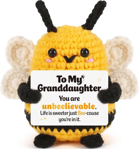 Vista 14 de LEJIAJINW - Regalos para tía para mujer, regalos de cumpleaños para tía de sobrina sobrina, linda abeja de ganchillo hecha a mano, regalo único