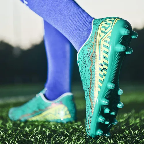 Vista 5 de HaloTeam Zapatos de fútbol para hombre, tacos de entrenamiento profesional, para césped TFAG, para exteriores, interiores, botas de fútbol