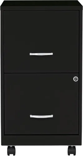 Vista 3 de Lorell Archivador móvil con 2 cajones, 14.2 x 18 x 26.5 pulgadas, negro