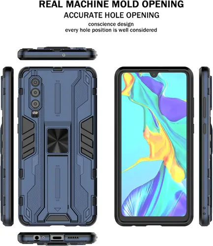 Vista 7 de Asuwish Funda de teléfono para Huawei P30 con protector de pantalla de vidrio templado y soporte delgado, soporte híbrido, resistente, película