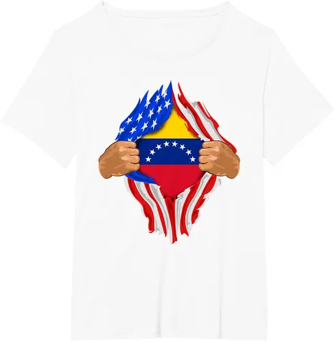 Vista 48 de Camiseta Venezuelan Blood Inside Me Regalo de la bandera de Venezuela, Blanco