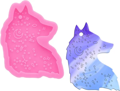 Vista 22 de Molde de resina de silicona con forma de dinosaurio, molde de resina para llavero de 3 cavidades, molde de fundición de resina para joyería