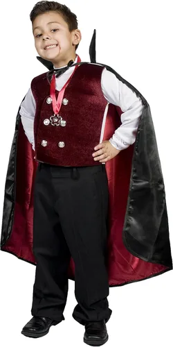 Vista 3 de Disfraz infantil de vampiro para Halloween, talla 5, 6 y 7