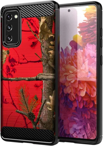 Vista 7 de CasesOnDeck - Funda de camuflaje compatible con Samsung Galaxy S20 FE (2020) / S20 FE 5G, textura de fibra de carbono, delgada, mate, con diseño