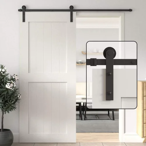 Vista 8 de WINSOON Kit de herrajes para puerta corrediza de granero de 4 pies, puertas