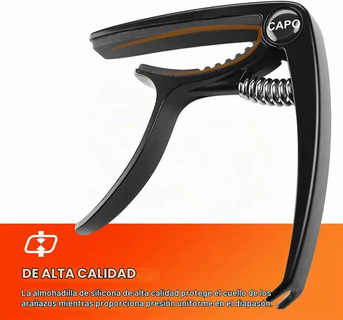 Vista 4 de Cejilla de guitarra acústica y eléctrica - Cejillas de guitarra de 6 cuerdas