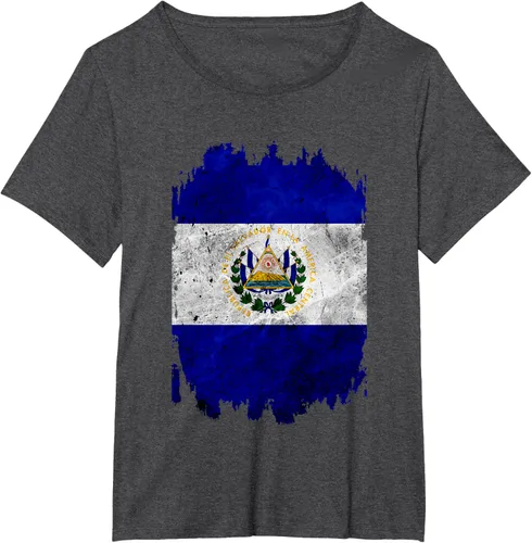 Vista 23 de Camiseta con bandera de El Salvador de El Salvador con diseño de bandera de El Salvador, Negro, S